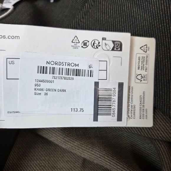 NWT COS Oversized Wool Blend Shirt Dress Green Women’s 6 6364 - Picture 6 of 10